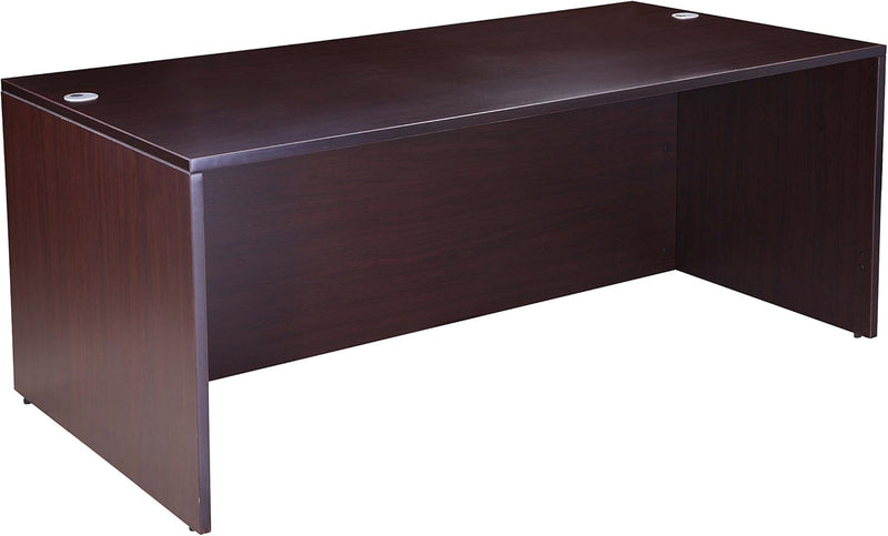 Boss Office Products Holland 71" Executive U-Shape Desk with Dual File Storage Pedestals, Mocha