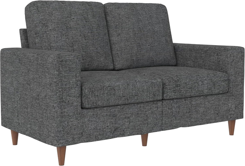 DHP Liah Loveseat Sofa with Pocket Spring Cushions, Dark Gray