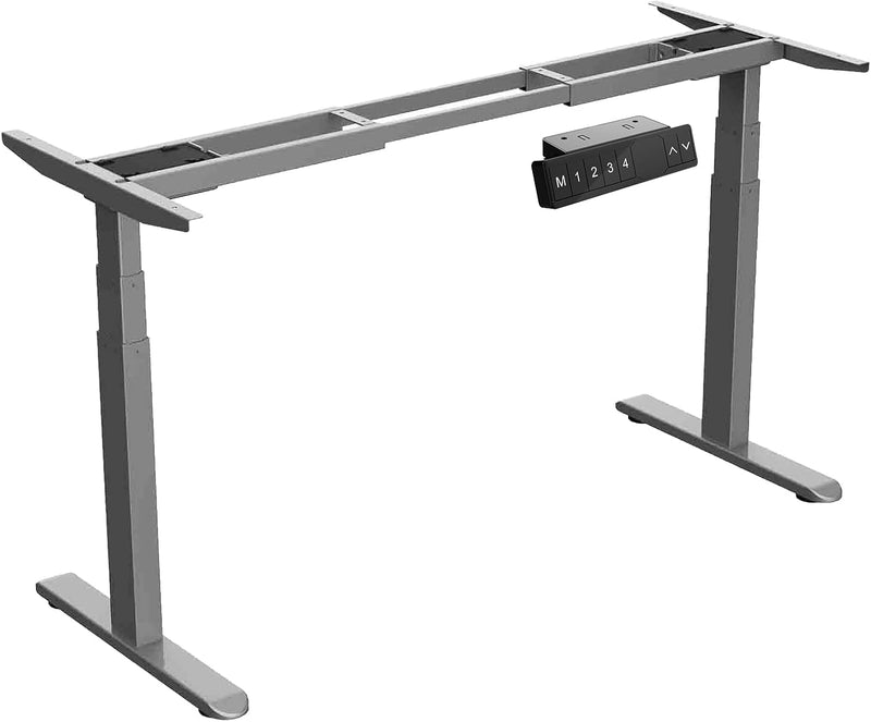 AIMEZO Dual Motor Electric Height Adjustable Standing Desk Sit Stand Desk for Home Office Stand up Desk DIY Computer Workstation（Gray）