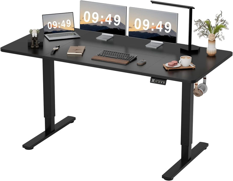 Furmax Office Standing Desk with Height Adjustable Metal Legs, Carbon