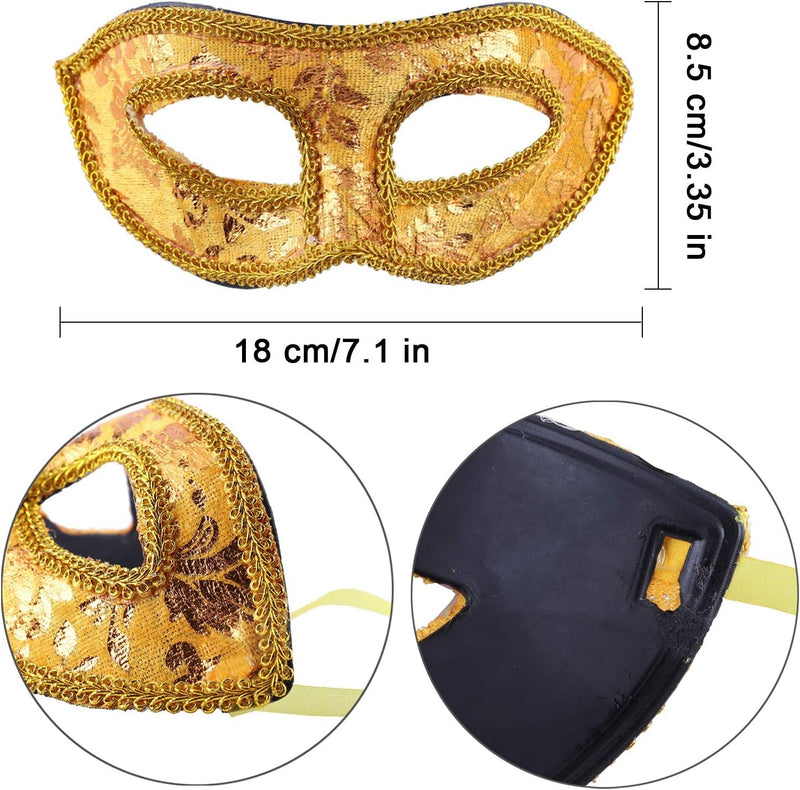 14 Pieces Masquerade Masks, Half Face Mardi Gras Retro Party Mask Unisex Venetian Mask