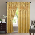 Elegant Comfort Luxurious Beautiful Curtain Panel Set with Attached Valance and Backing 54" X 84 Inch (Set of 2), Beige