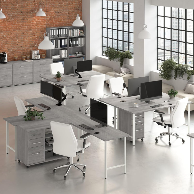 Bush Business Furniture Hustle 72W X 30D Computer Desk with Metal Legs in Platinum Gray, Modular Office Table for Home and Professional Workspace