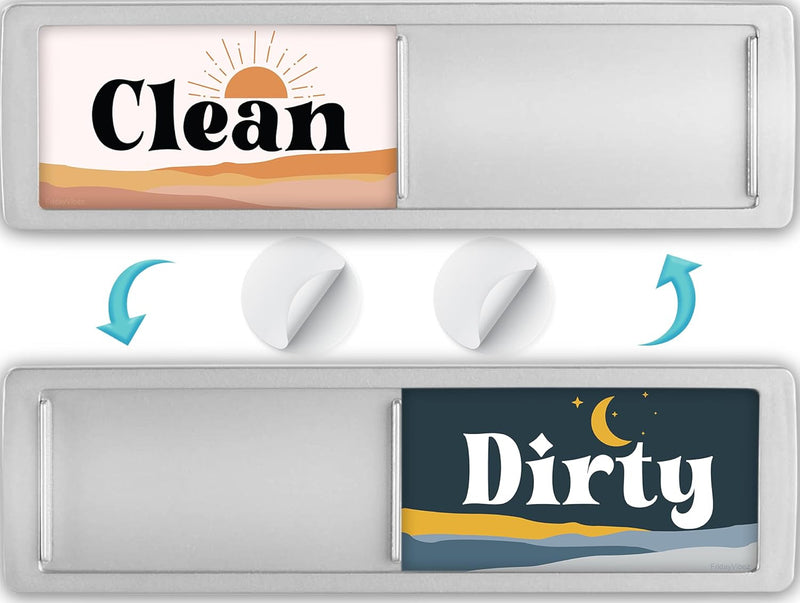 Dishwasher Magnet Clean Dirty Sign, Strong Clean and Dirty Magnet for Dishwasher, Universal Dirty or Clean Dishwasher Magnet Indicator, Clean/Dirty Farmhouse Dark Wood Dish Wash Sign Magnet