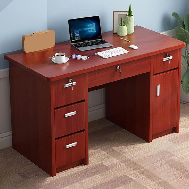 Home Office Writing Desk with Drawers,Wooden Computer Desk Vanity Desk Study Table Desk with Storage,Modern Workstation Small Desk for Bedroom Living Room(47.2"L X 23.6"W X 29.5"H, Dark Brown)