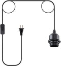 15 Feet Plug in Pendant Light, Black Extension Hanging Lantern Cord Cable with In-Line On/Off Switch