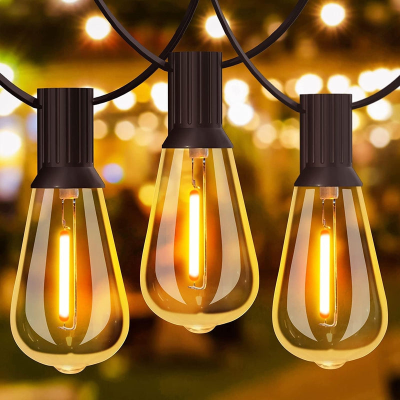 120FT Vintage Edison Bulb LED String Lights - Waterproof, Shatterproof Patio Lights for Backyards, Patios, Bistros - Dimmable, Connectable