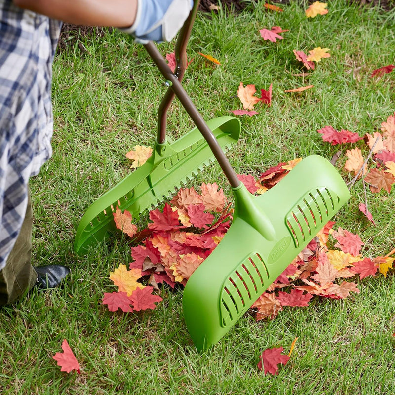 AMES Leaf Grabber Rake with Long Handle & Cushioned Grip for Leaves, Lawn Clippings, Twigs, Yard Waste