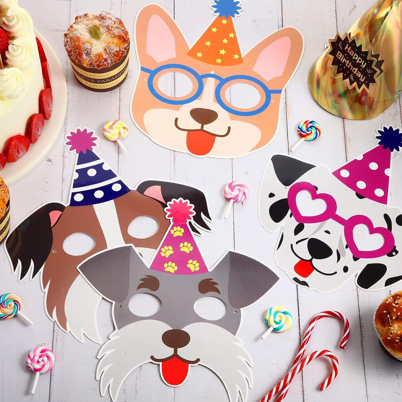 12 Pieces Dog Birthday Masks Funny Masks Dog Themed Paper Masks Dog Masks Birthday Garland Dog Theme Party Decoration Cardstock Baby Shower Dog Birthday Banner for Dog Puppy Birthday Party Favors