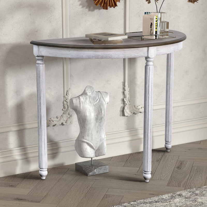 Galano Marcello Console Table, Small Entryway Table, Thin Sofa Table, Side Table, Display Table, for Hallway, Bedroom, Living Room, Foyer, 11.81" D X 35.43" W X 29.92" H, Antique Oak & White