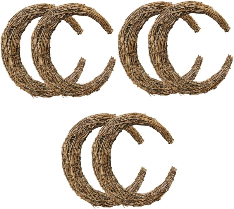 8 Pcs Rattan Garland Natural Rattan DIY Rattan Hoops DIY Flower Wreath Material Wire Wreath Frame DIY Wreath Frame DIY Rattan Wreath Handicrafts Rattan Ring DIY Wreath Accessory