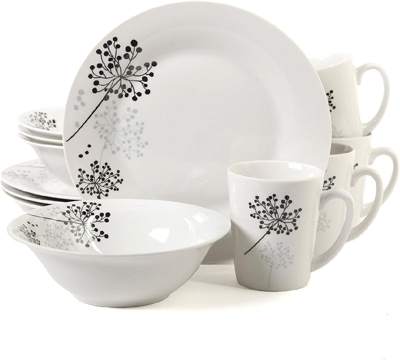 Dinnerware Set, 12 Piece 9In Dinner Plate, 9Oz Mug and 7In Soup Bowl