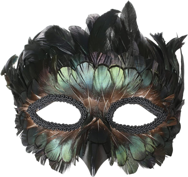 CENFPOLA Costume Mask Feather Animal Mask Masquerade Bird Mask Halloween Mardi Gras Cosplay Party Masque