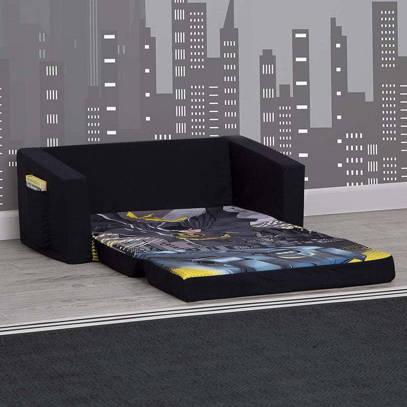 Batman Cozee Flip-Out Sofa - 2-In-1 Convertible Sofa to Lounger for Kids by Delta Children