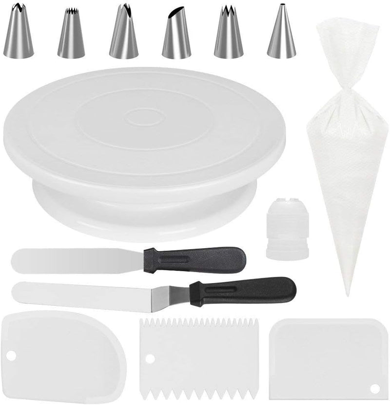 Cake Decorating Turntable,Cake Decorating Supplies Revolving (White)