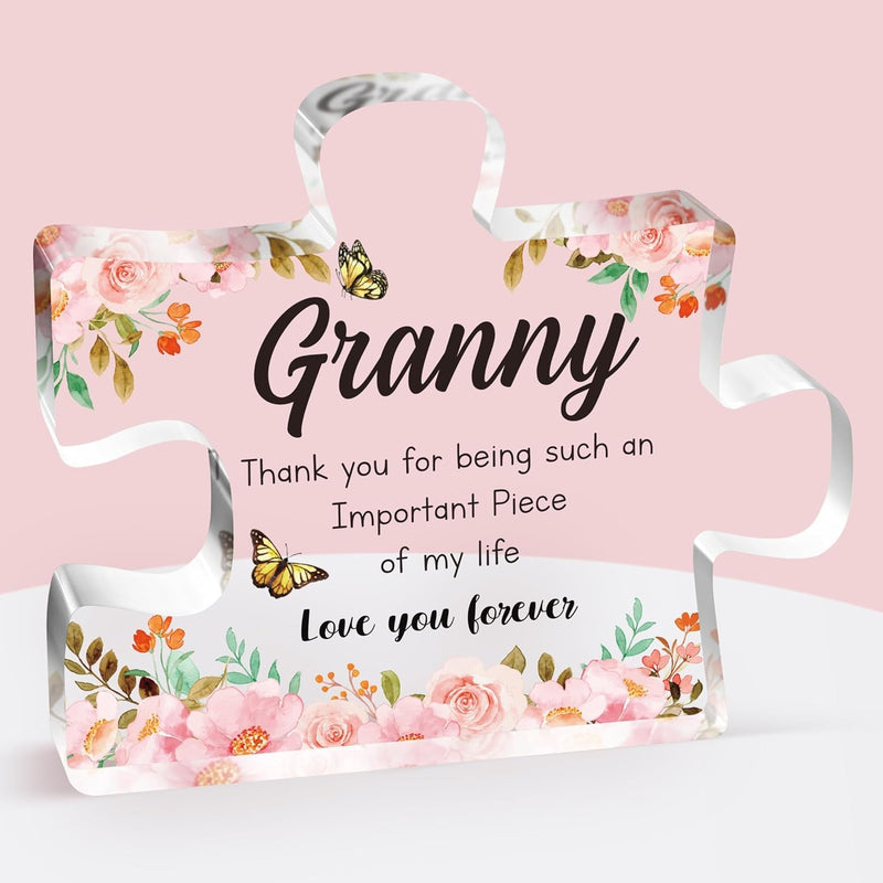 Gifts for Mom - Delicate Mom Birthday Gifts from Daughter Son - Engraved Acrylic Block Puzzle Piece 3.9 X 3.3 Inch - Mothers Day Birthday Christmas Gifts for Mom, Ideas