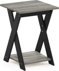 FURINNO Modern Simplistic Criss-Crossed End Table, French Oak Grey