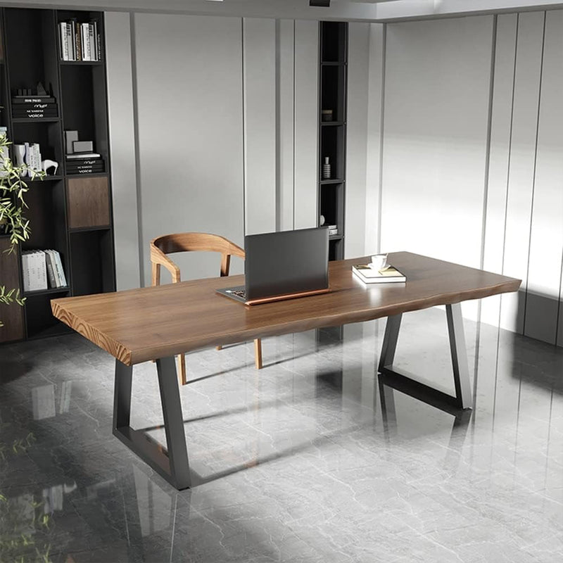 Computer Desk Solid Wood Desk Computer Desk, Desktop Thickness 5Cm, Modern Minimalist Home Office Study Desk Kitchen Dining Table, Easy to Assemble (Size : 220X80X75Cm)