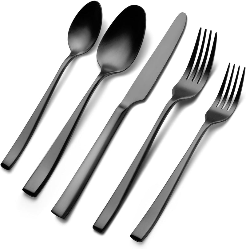 40 Piece Silverware Set Service for 8, EIUBUIE Premium Stainless Steel Cutlery Set, Mirror Polished Flatware Sets Heavy Duty and Solid, Modern Kitchen Eating Utensils Set Include Spoons Forks Knives