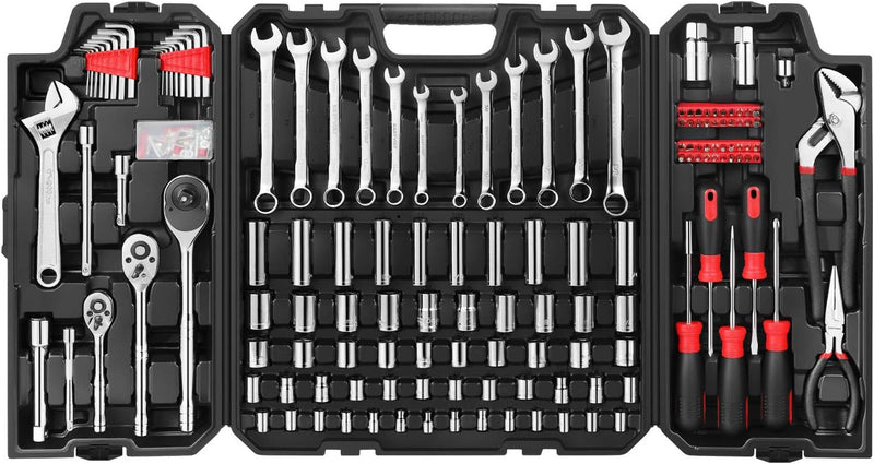 Eastvolt 248 Pieces Mechanics Tool Set, General Purpose Mixed Sockets and Wrenches, Hand Tool Set Auto Repair Tool Kit with Storage Case (EVHT24801)