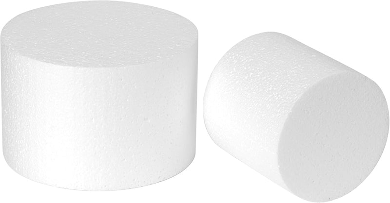 Crafare 2 Tiers round Foam Cake Dummies 4“ 6” Set White Fake Cake Dummy 8 Inch Tall for Wedding Cake Supplies Baby Shower Birthday Decorating Display