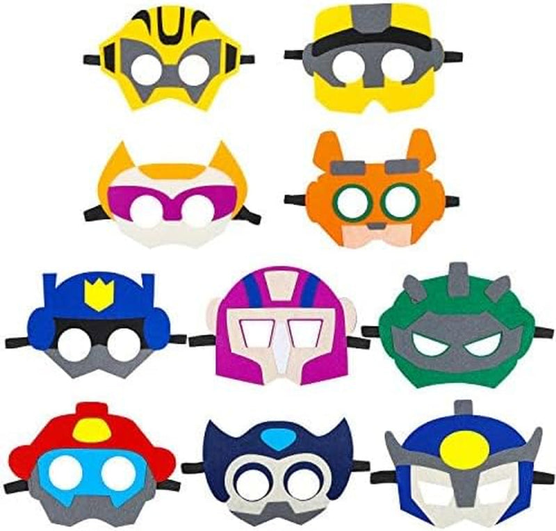 Beyumi 10Pcs Robots Felt Masks Set, Bots Party Supplies Gift Robots Party Favor Birthday Cosplay Dress up Costumes for Kids Boys