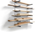 Bora Wood Organizer and Lumber Storage Metal Rack with 6-Level Wall Mount – Indoor and Outdoor Use, in Orange | PBR-001