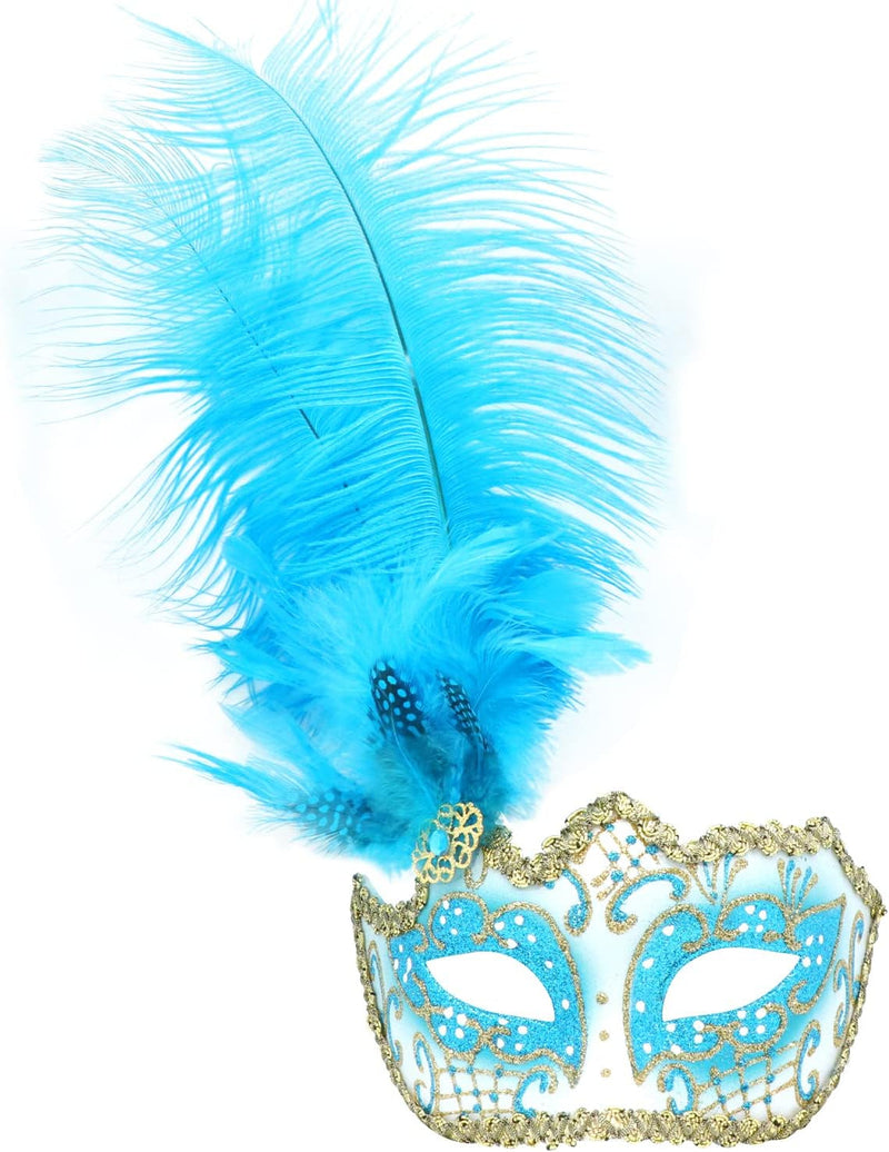 Coddsmz Women Feather Masquerade Mask Venetian Party Mask Mardi Gras Masks Princess Fancy Dress Mask Halloween Costume Mask