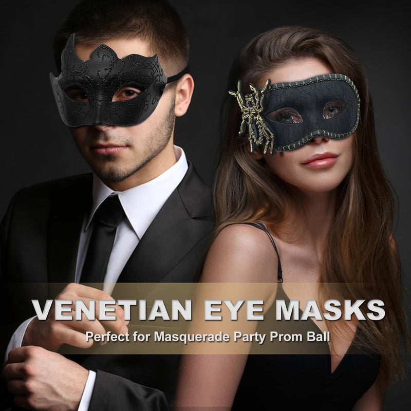 Couple Masquerade Mask for Women Men Shiny Venetian Mask Halloween Mask for Party Prom Ball Costume Mask