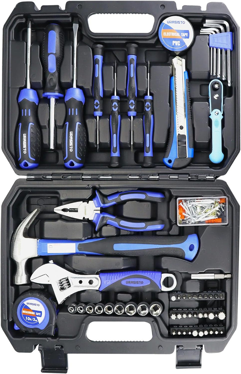174-Piece Premium Tool Kit, Household Repairing Tool Set with 14 Inch Large Mouth Open Storage Tool Bag