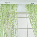 BROSHAN Green Sheer Window Curtains-Pocket Design Sheer Curtains Pretty Vine Curtains 2 Panels Leaf Pattern Curtain Sheers Voile Sheer Window Curtain Panels for Kids Bedroom Living Room Nursery