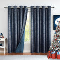 Bujasso Grey Metallic Room Darkening Window Curtains Luxury Silver Sparkle 75% Blackout Curtains 84 Inch Chic Glitter Gray Drapes for Living Room Bedroom Grommet Top 2 Panels,W52 Xl84