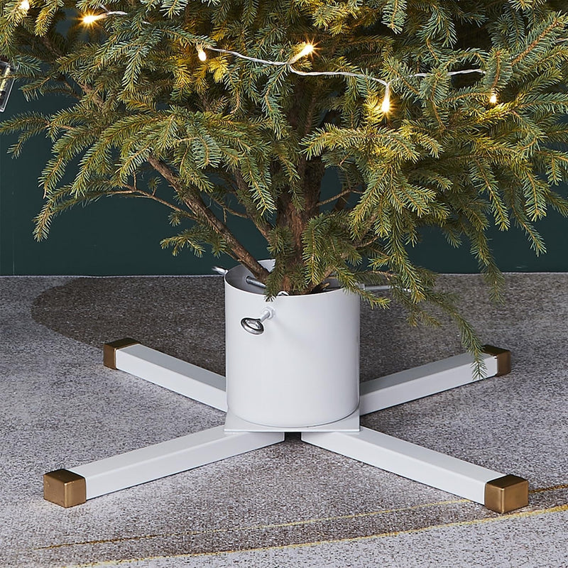 Blissun Christmas Tree Stand, Christmas Tree Holder, Xmas Tree Stand for Real Trees, Fits up to 8FT Real Trees, White