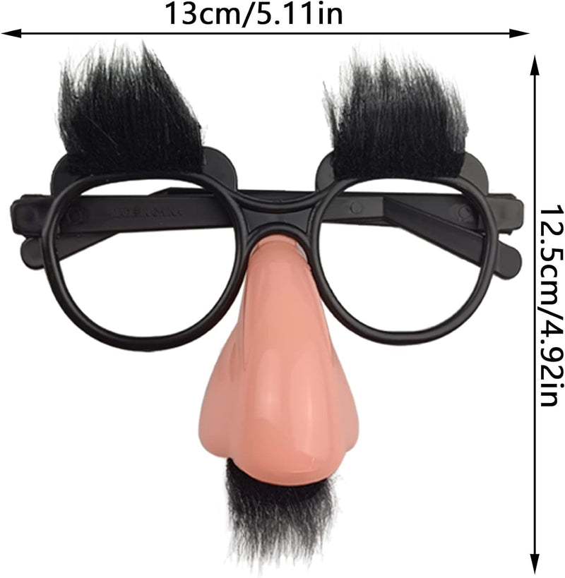 6 PCS Disguise Glasses with Funny Nose with Eyebrows and Mustache Perfect Party Favors for Costume Halloween and Birthday Parties