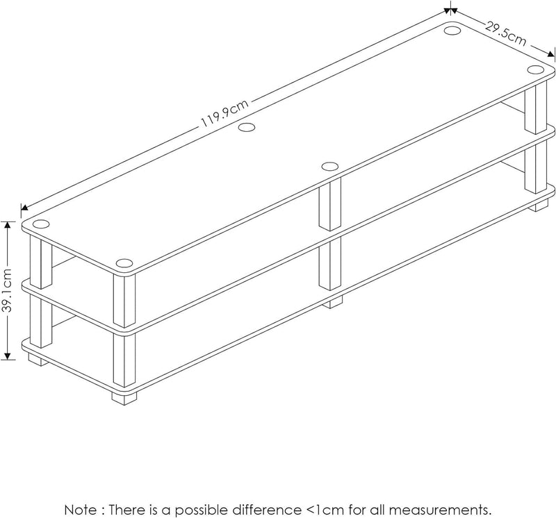 Furinno Turn-S-Tube No Tools 3-Tier Entertainment TV Stands, Espresso/Black