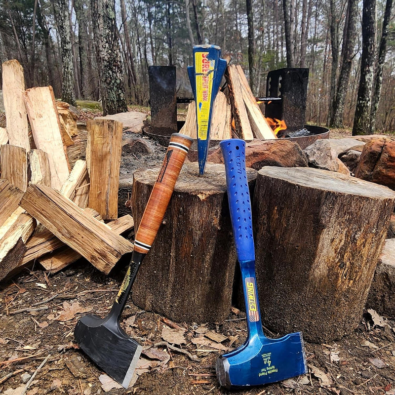 ESTWING Special Edition Fireside Friend - Leather 14" Wood Splitting Maul with Forged Steel Construction & Genuine Leather Grip