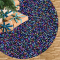 46 Inch Sequin Tree Skirt Christmas Royal Blue Velvet Tree Mat Xmas Tree Cover for Christmas Tree Decorations Rustic Fall Tree Dress Skirt Halloween Thanksgiving Ornaments