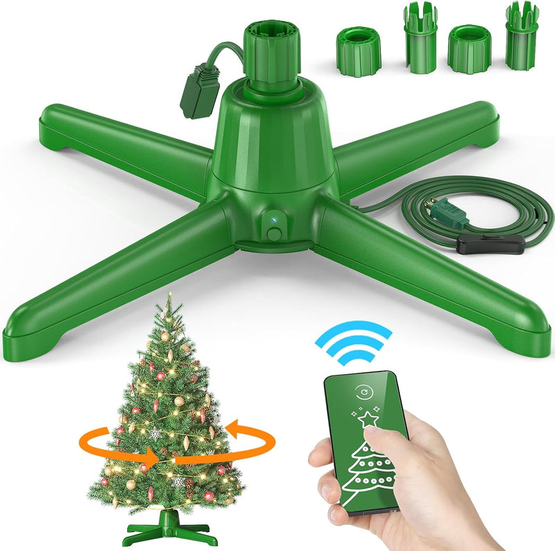 Dg-Direct (2024 Upgrade) Rotating Christmas Tree Stand with Remote Control, Stable 360 Revolving Tree Base Stand, up to 7.5Ft 90Lb. Adjustable Christmas Tree Holder for Xmas Tree, Artificial Tree