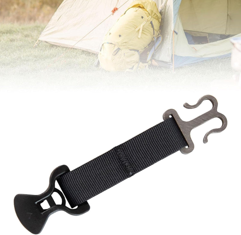 Amagogo Camping Tent Buckle Rope Tensioner Tent Double Door Pull up Portable Stainless Steel Hook Tents Accessories Wind Rope Holder Awning Hooks