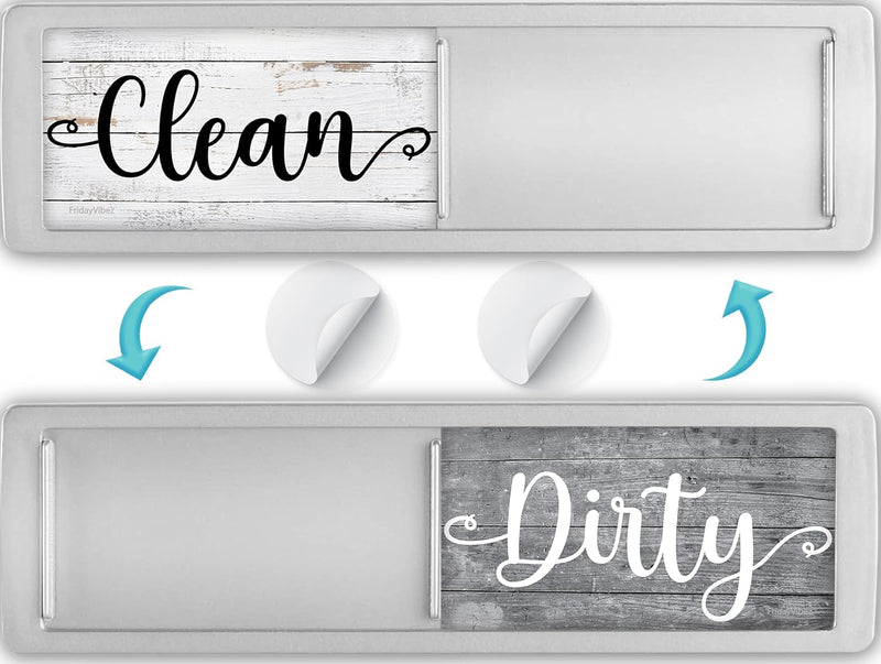 Dishwasher Magnet Clean Dirty Sign, Strong Clean and Dirty Magnet for Dishwasher, Universal Dirty or Clean Dishwasher Magnet Indicator, Clean/Dirty Farmhouse Dark Wood Dish Wash Sign Magnet