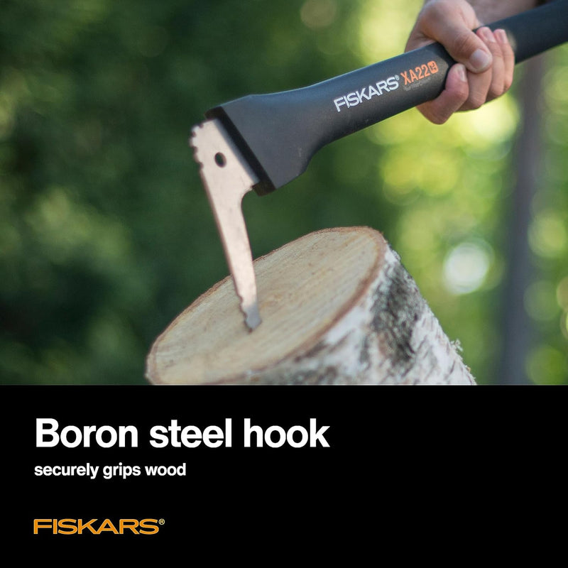 Fiskars 28" Hookaroon Saves Your Back - Lift, Drag, & Load Heavy Rounds of Firewood and Split Wood - Sharp and Lightweight Pick Tool for Logs - Pickaroon Logging Tool - Forestry Tools