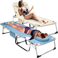 ABORON 2PACK Folding 3In1 Sun Tanning Lounge Chair, Heavy Duty 500LB Loading Summer Chaise Chair, Adjustable Portable Chair for Home Garden Beach Office Nap Camping Sleeping