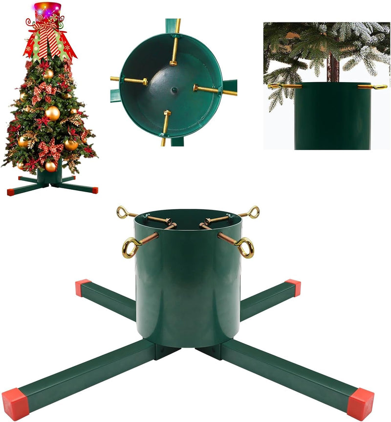 Christmas Tree Stand for Live Tree,Xmas Tree Cast Iron Base,Heavy Duty Christmas Tree Stand Base for Xmas Tree Decoration