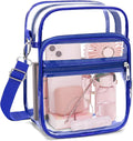 Blvornl Clear Crossbody Bag with Adjustable Shoulder Strap, Stadium Approved PVC Clear Purse Bag, Clear Messenger Bag