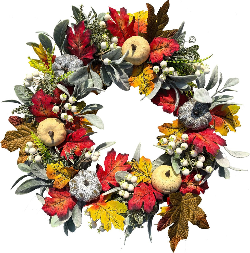 20Inch Fall Wreaths for Front Door, Sunflower Autumn Wreath for Front Door Farmhouse Indoor Outdoor(Small Sunflower, 20 Inch)