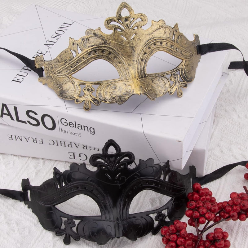 FEQO 16 Pieces Masquerade Masks Vintage Antique Masks Venetian Masks