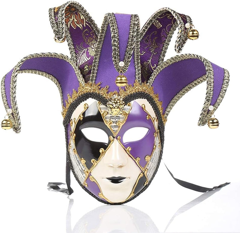 Full Face Venetian Mask Masquerade Mask for Carnival Mardi Gras Cosplay Halloween Party Wall Decoration