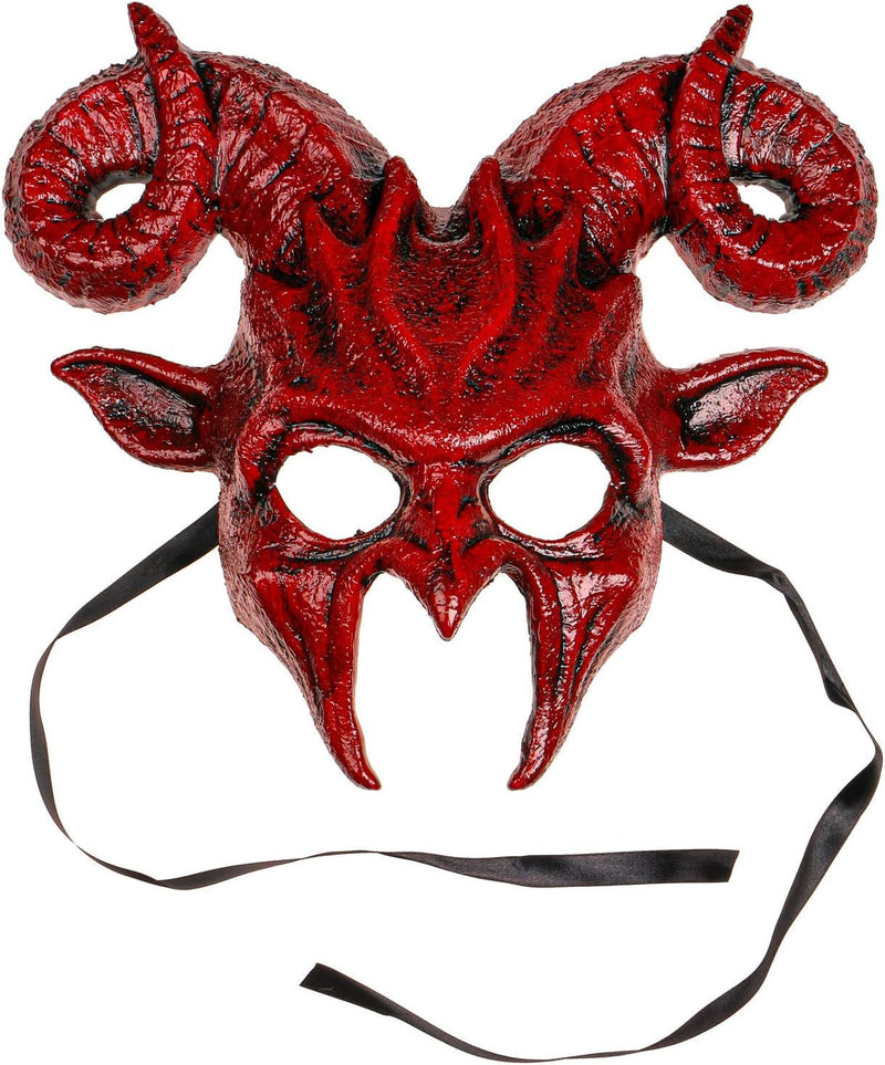 Black Ram Krampus Horns Masquerade Mask Halloween Costume for Adult