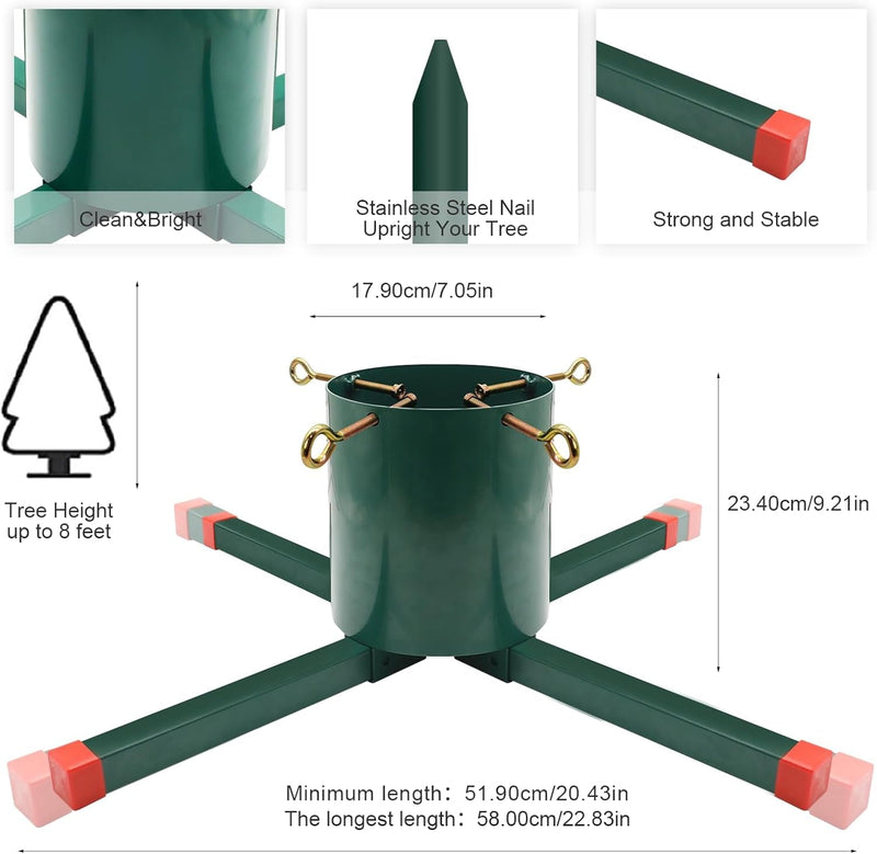 Christmas Tree Stand for Live Tree,Xmas Tree Cast Iron Base,Heavy Duty Christmas Tree Stand Base for Xmas Tree Decoration
