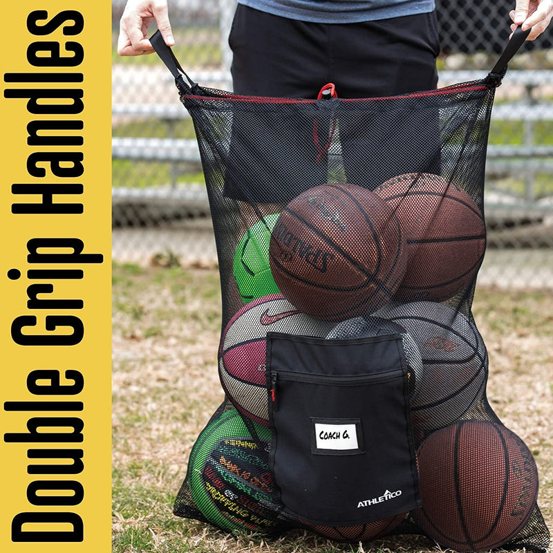 Athletico Extra Large Ball Bag - Mesh Soccer Ball Bag - Heavy Duty Drawstring Bags Hold Equipment for Sports Including Basketball, Volleyball, Baseball, Swimming Gear or the Beach